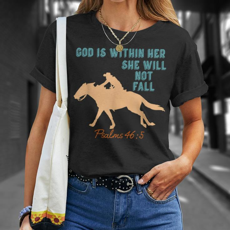 Barrel Racing Christian Cowgirl Western Gift Stuff Unisex T-Shirt Gifts for Her