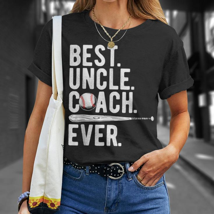 Baseball Best Uncle Coach Ever Proud Dad Daddy Fathers Unisex T-Shirt Gifts for Her