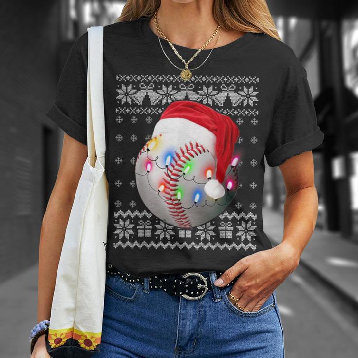 Baseball Christmas Ugly Christmas Sweater T-Shirt Gifts for Her