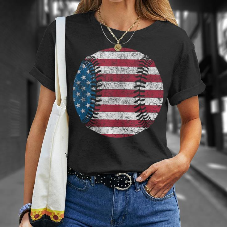 Baseball Flag For 4Th Of July Kids Boys Girls Women American Unisex T-Shirt Gifts for Her