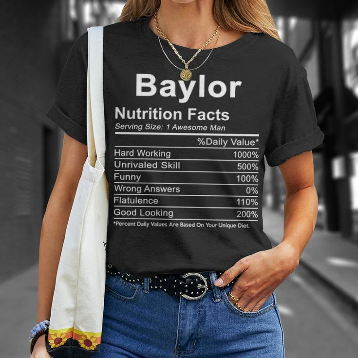 Baylor Name Funny Gift Baylor Nutrition Facts V2 Unisex T-Shirt Gifts for Her