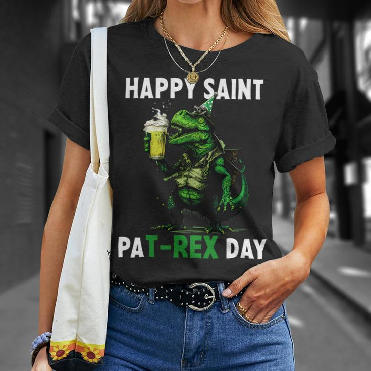 Beer Funny Beer Dinosaur St Patricks Day Shirt Happy St Pat Trex Unisex T-Shirt Gifts for Her