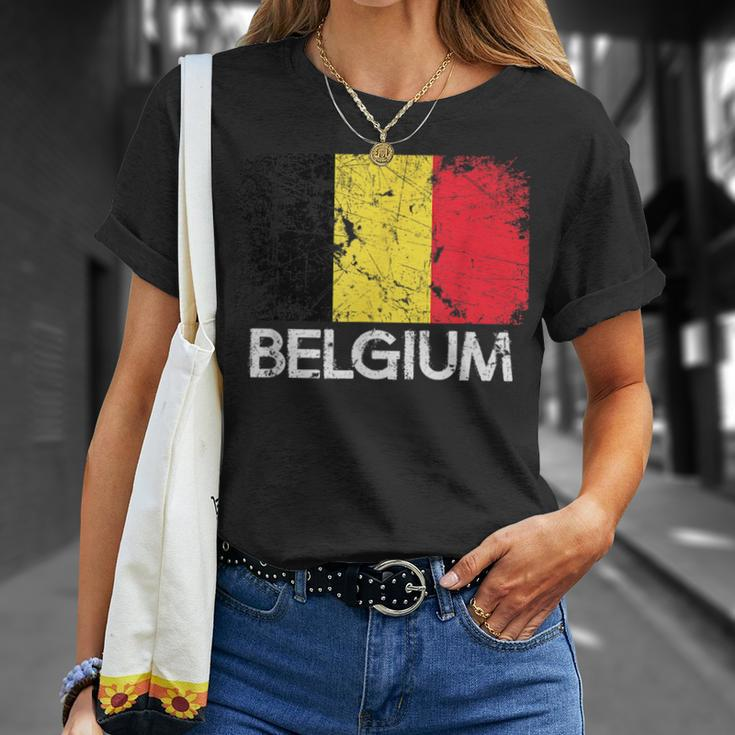 Belgian Flag | Vintage Made In Belgium Gift Unisex T-Shirt Gifts for Her