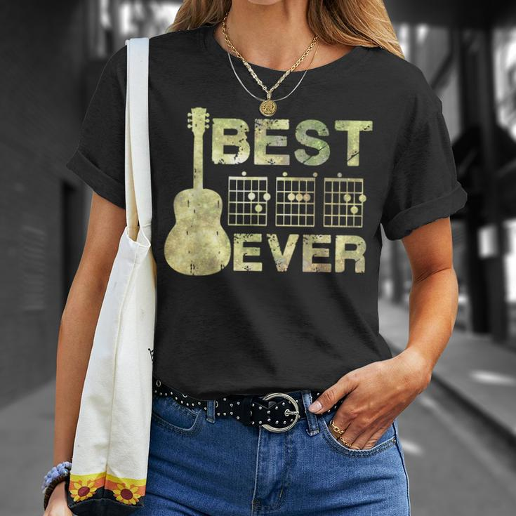 Best Dad Ever Guitar Chords Guitarist Father Fathers Day Unisex T-Shirt Gifts for Her