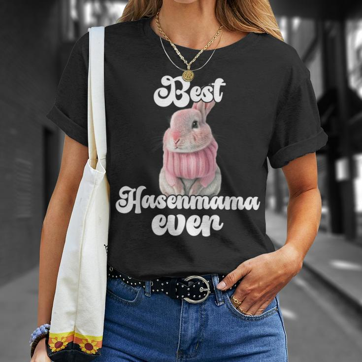 Best Rabbit Mama Ever Retro Winter Rabbit Mum Gift For Women Unisex T-Shirt Gifts for Her