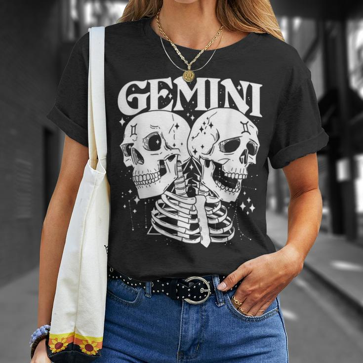 Blackcraft Zodiac Signs Gemini Skull Magical Witch Earth Unisex T-Shirt Gifts for Her