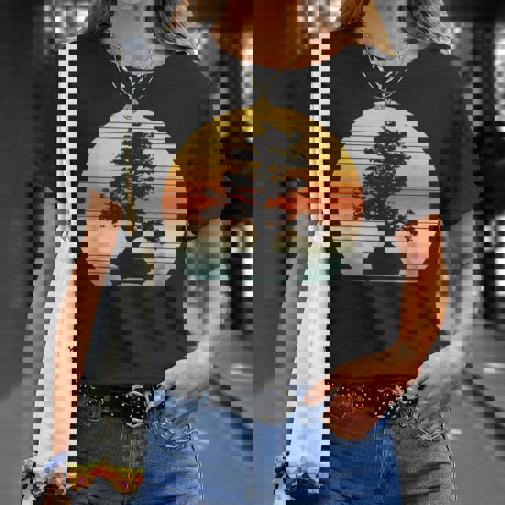 Bonsai Tree Vintage Japanese Bonsai Tree Sun T-Shirt Gifts for Her