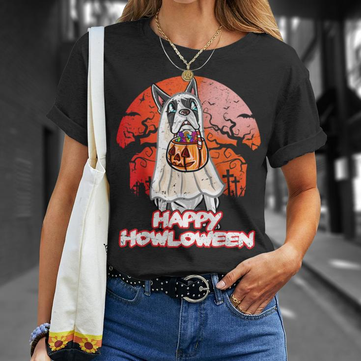 Boston Terrier Happy Halloween Costume Ghost T-Shirt Gifts for Her