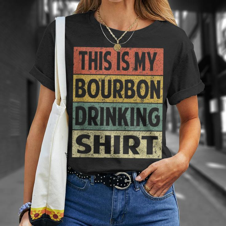 Bourbon Funny Alcohol Drinking Retro Bourbon Unisex T-Shirt Gifts for Her