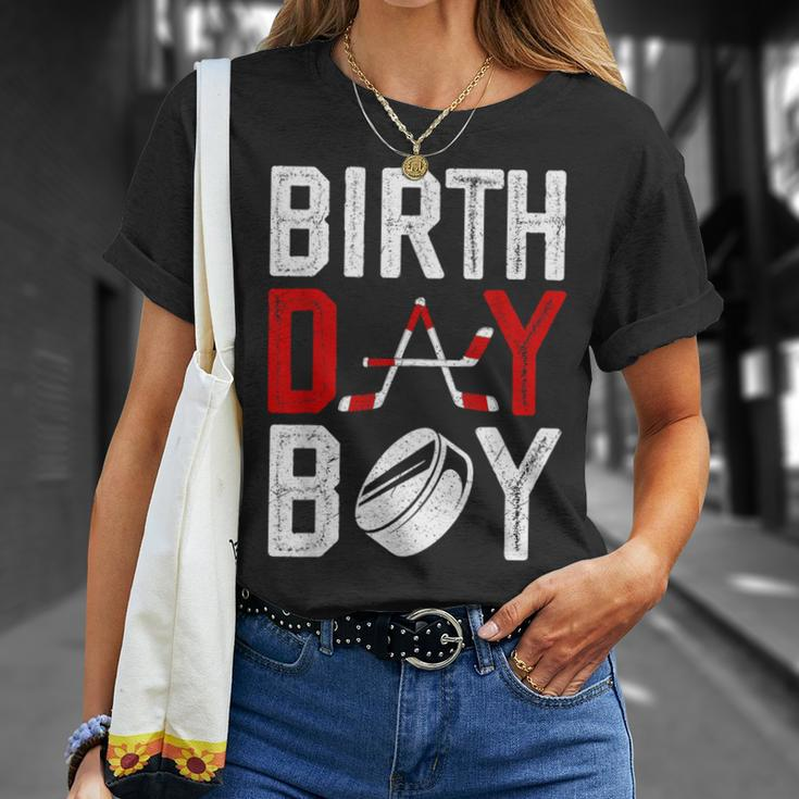 Boy Birthday Party Decorations Hockey Winter Sports Fans T-Shirt Gifts for Her