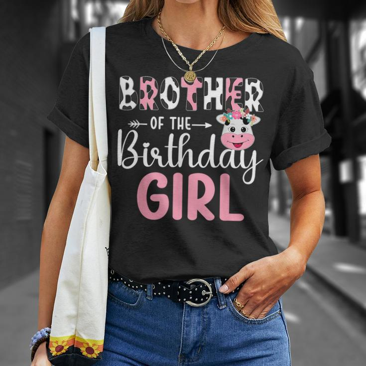 Brother Of The Birthday Girl Farm Cow 1 St Birthday Girl Unisex T-Shirt Gifts for Her