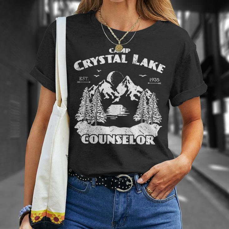 Camp Camping Crystal Lake Counselor Vintage Horror Lover Counselor T-Shirt Gifts for Her