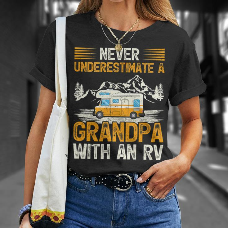 Camping Lover Never Underestimate A Grandpa With An Rv T-Shirt Gifts for Her