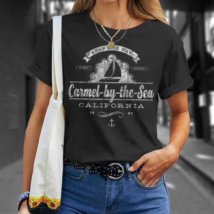 Carmel-By-The-Sea Ca Sailboat Vintage Nautical T-Shirt Gifts for Her