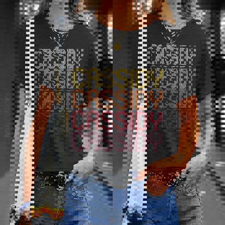 Cassidy Retro Wordmark Pattern Vintage Style T-Shirt Gifts for Her