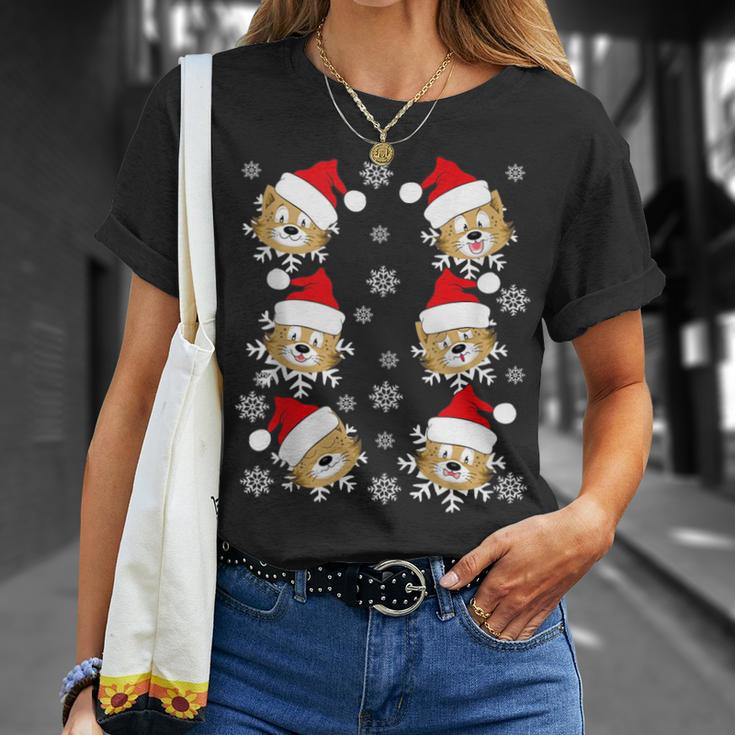 Cat Face Expression Ugly Christmas Sweater T-Shirt Gifts for Her
