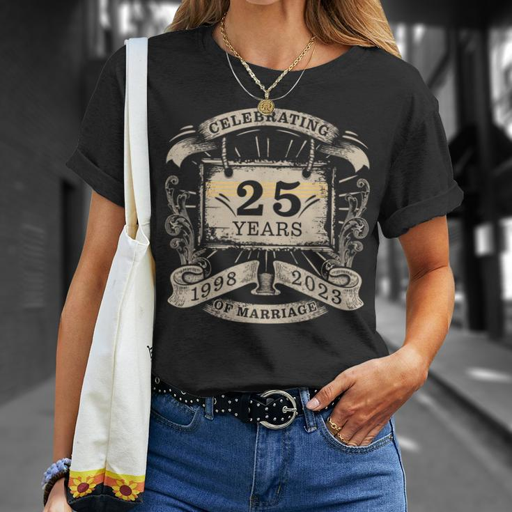 Celebrating 25 Year Of Marriage Anniversary Matching HisHer Unisex T-Shirt Gifts for Her