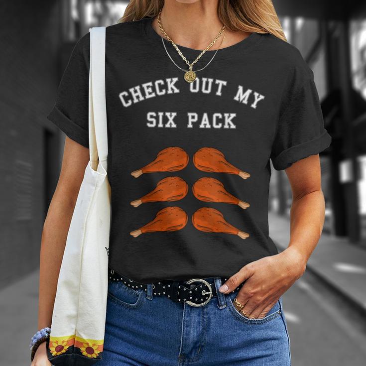 Check Out My Six 6 Pack Turkey Legs Happy Thanksgiving T-Shirt Gifts for Her