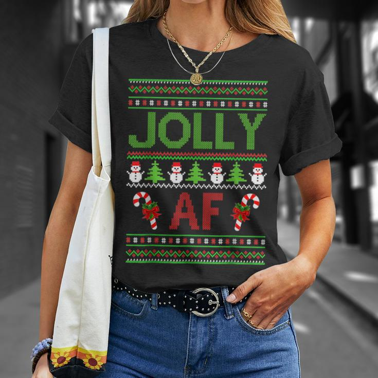 Christmas Jolly Af Ugly Sweater Xmas For Vacation T-Shirt Gifts for Her