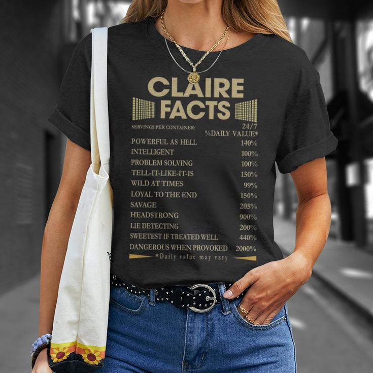 Claire Name Gift Claire Facts Unisex T-Shirt Gifts for Her
