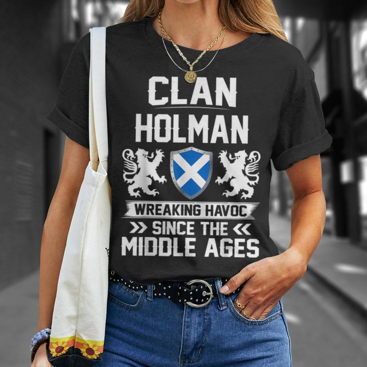 Clan Holman Scottish Family Clan Scotland Wreaking Havoc T18 Unisex T-Shirt Gifts for Her