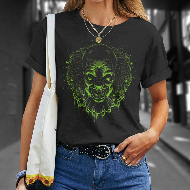 Clown Head Grim Reaper Man Or Woman Halloween Unisex T-Shirt Gifts for Her