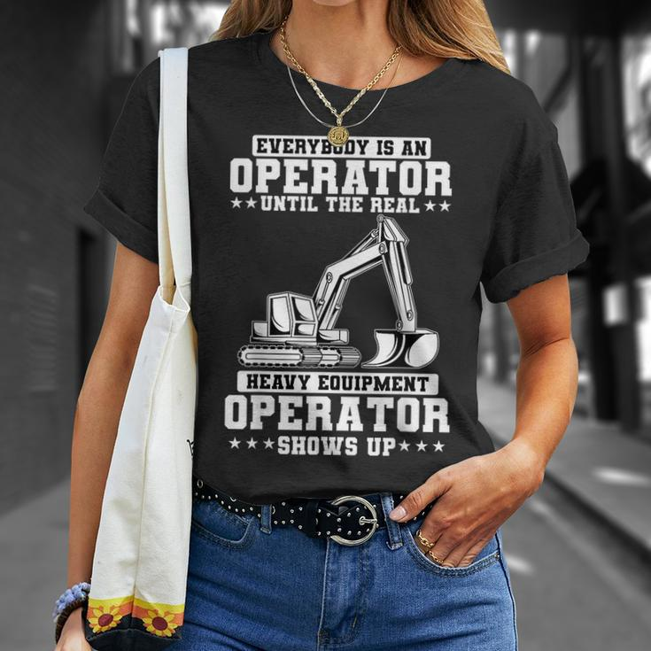 Construction Worker Excavator Heavy Equipment Operator Construction Funny Gifts Unisex T-Shirt Gifts for Her