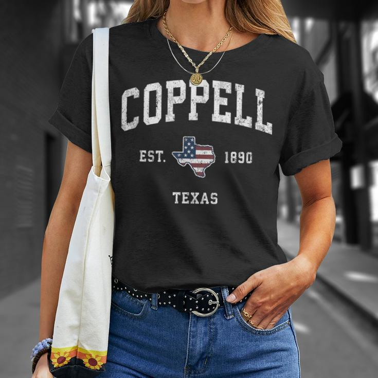 Coppell Texas Tx Vintage American Flag Sports T-Shirt Gifts for Her
