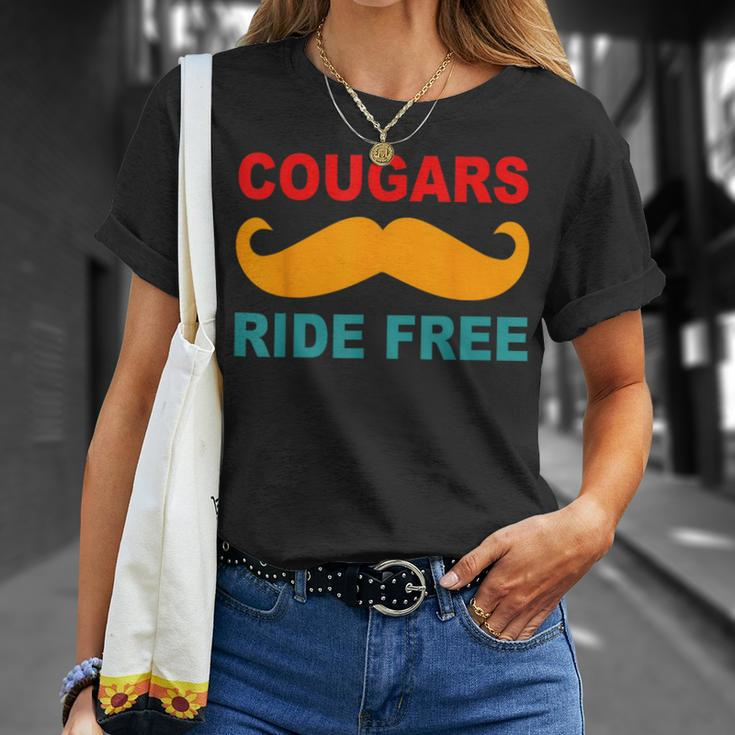 Cougars Ride Free Mustache Rides Cougar Bait Vintage T-Shirt Gifts for Her