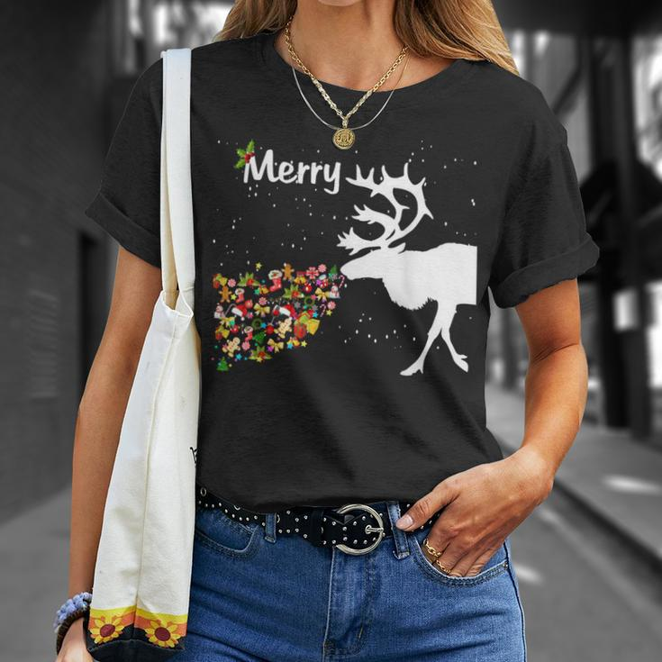 Couples Sick Reindeer Diy Ugly Christmas Sweater T-Shirt Gifts for Her