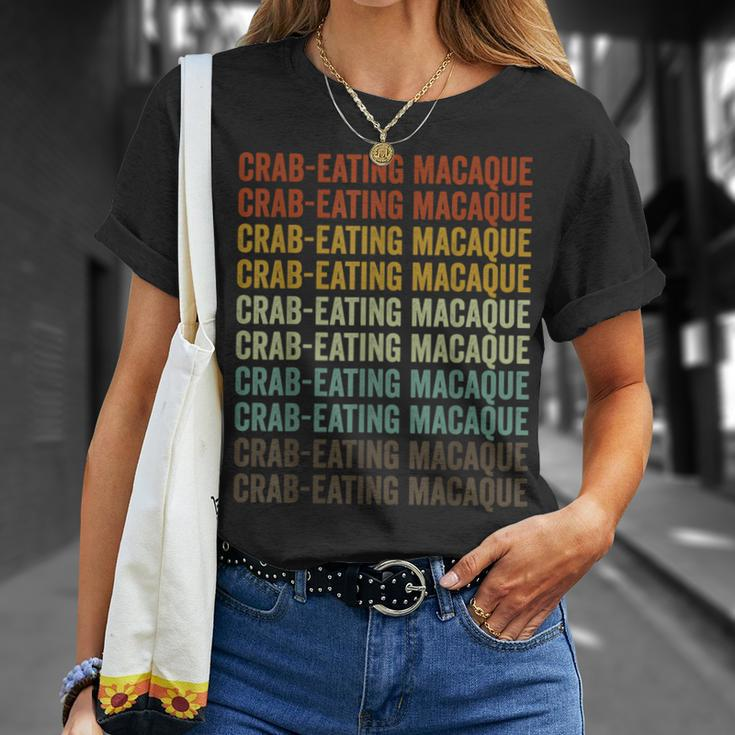 Crab-Eating Macaque Retro T-Shirt Gifts for Her