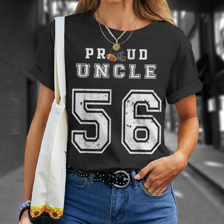 Custom Proud Football Uncle Number 56 Personalized For Men Unisex T-Shirt Gifts for Her