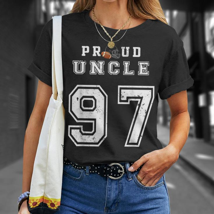 Custom Proud Football Uncle Number 97 Personalized For Men Unisex T-Shirt Gifts for Her