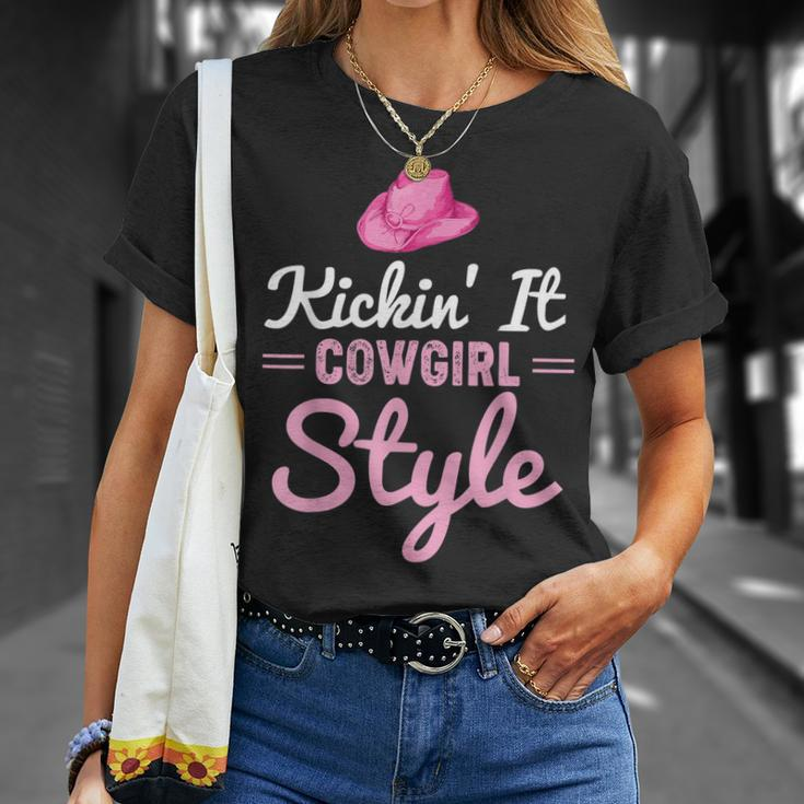 Cute And Sassy Cowgirl Kickin It Cowgirl Style Unisex T-Shirt Gifts for Her