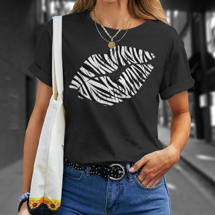 Cute Zebra Lovers Lips Kiss Print Graphic Adults Kids Gift Unisex T-Shirt Gifts for Her