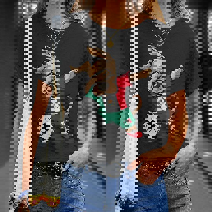 Dabbing Dog Mexico Soccer Fans Jersey Mexican Football Lover T-Shirt Gifts for Her