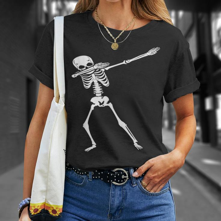 Dabbing Skeleton Halloween Funny Dab Hip Hop Skull Halloween Funny Gifts Unisex T-Shirt Gifts for Her