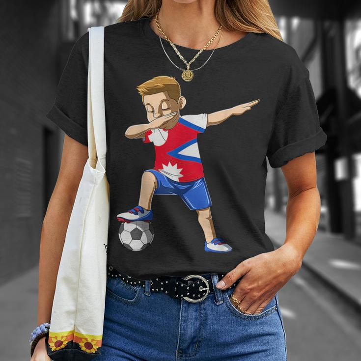 Dabbing Soccer Boy Nepal Jersey Nepalese Unisex T-Shirt Gifts for Her