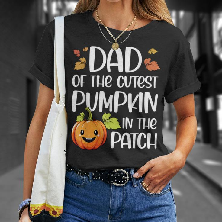 Dad Of Cutest Pumpkin In The Patch Halloween Thanksgiving T-Shirt Gifts for Her