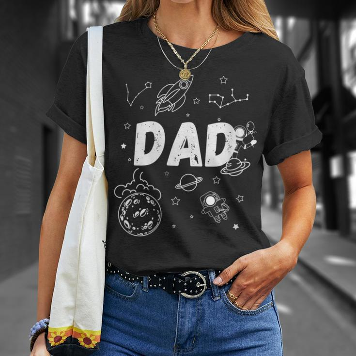 Dad Outer Space Daddy Planet Birthday Fathers Day Gift For Womens Gift For Women Unisex T-Shirt Gifts for Her