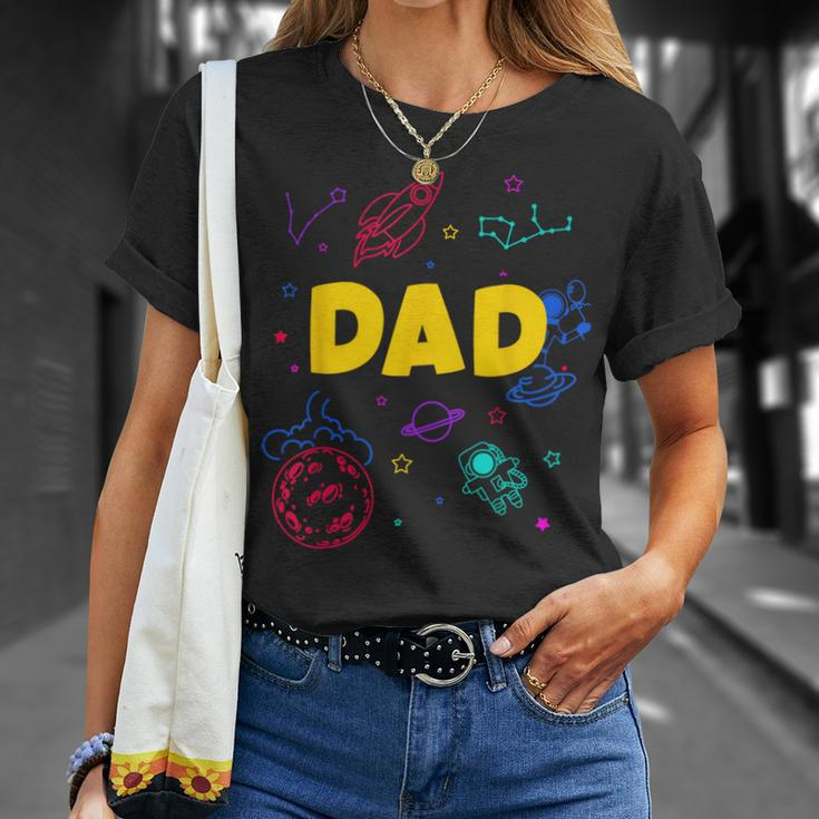 Dad Outer Space Daddy Planet Birthday Fathers Gift For Women Unisex T-Shirt Gifts for Her