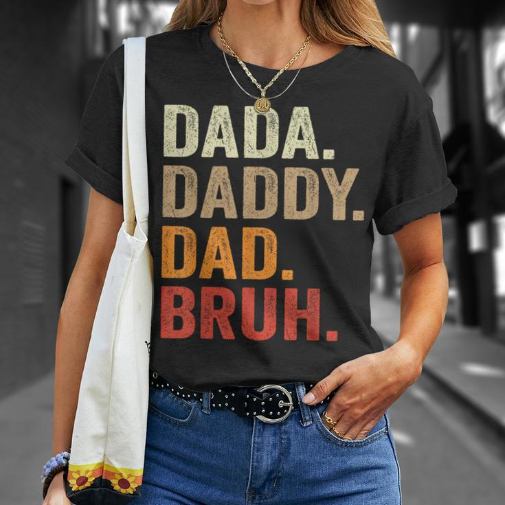 Dada Daddy Dad Bruh Fathers Day Vintage Father Funny Unisex T-Shirt Gifts for Her