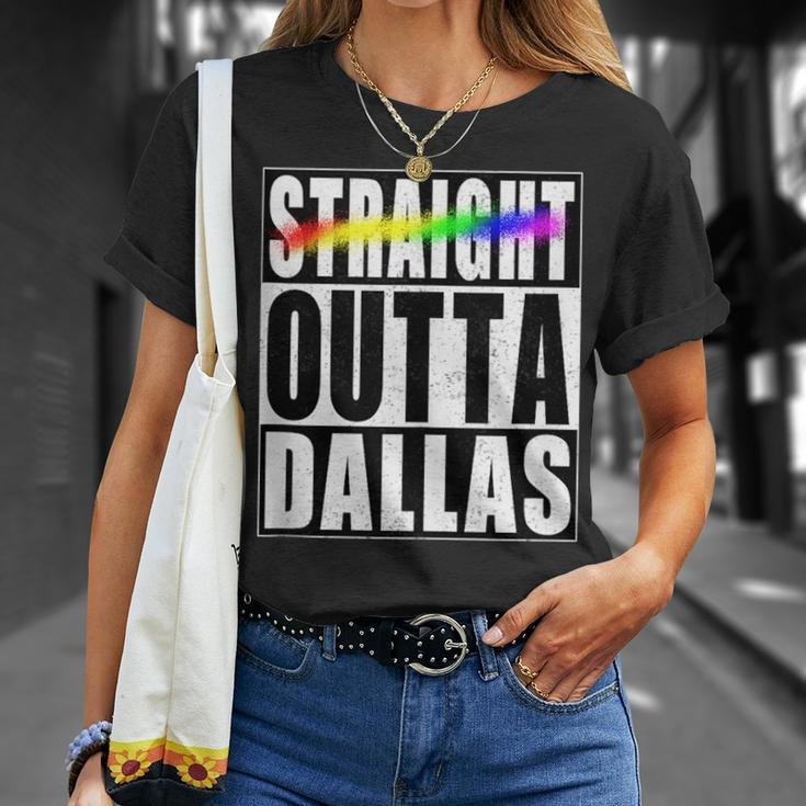 Dallas Gay Pride Not Straight Outta Lgbtq Unisex T-Shirt Gifts for Her