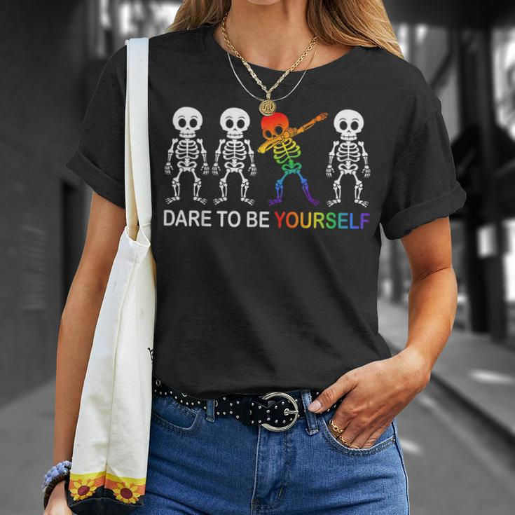 Dare To Be Yourself | Cute Lgbt Les Gay Pride Men Boys Unisex T-Shirt Gifts for Her