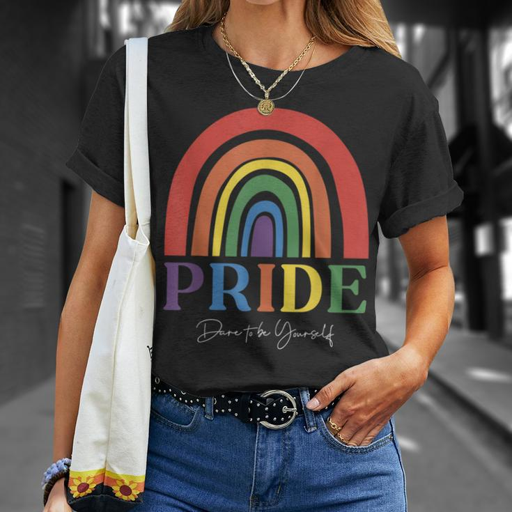 Dare To Be Yourself Love Is Love Gay Pride Month Lgbtq T-Shirt Gifts for Her