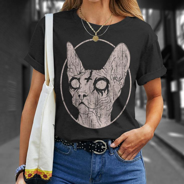 Death Metal Sphynx Cat T-Shirt Gifts for Her