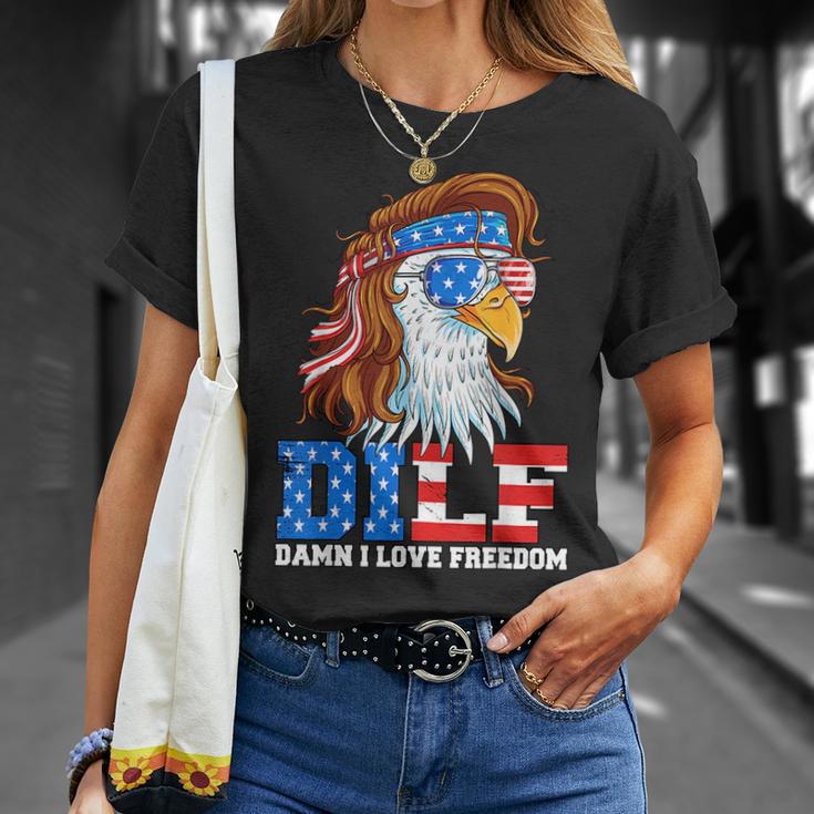 Dilf Damn I Love Freedom Eagle Funny Patriotic 4Th Of July Patriotic ...