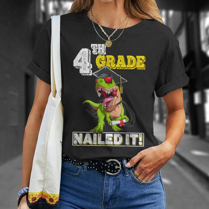 Dinosaur Graduation Hat Fourth Grade Nailed It Class Of 2031 Unisex T-Shirt Gifts for Her