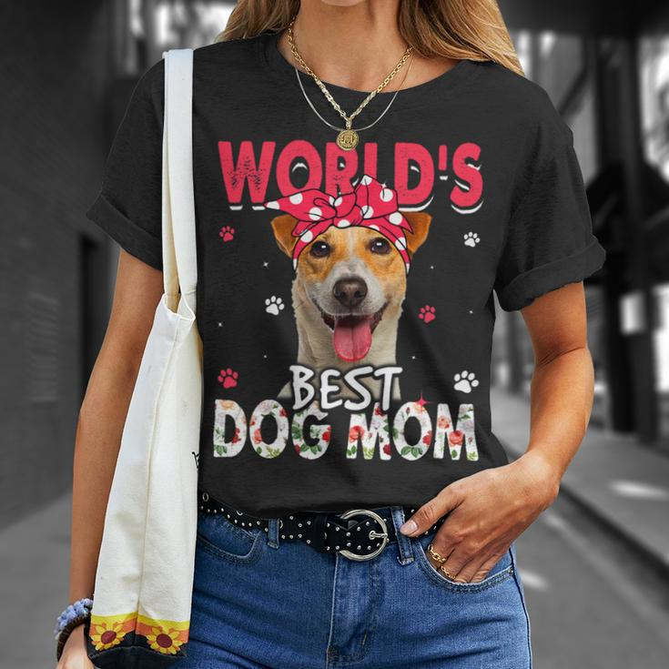Dog Jack Russell Womens Worlds Best Jack Russell Terrier Dog Mom Funny Mothers Day Unisex T-Shirt Gifts for Her