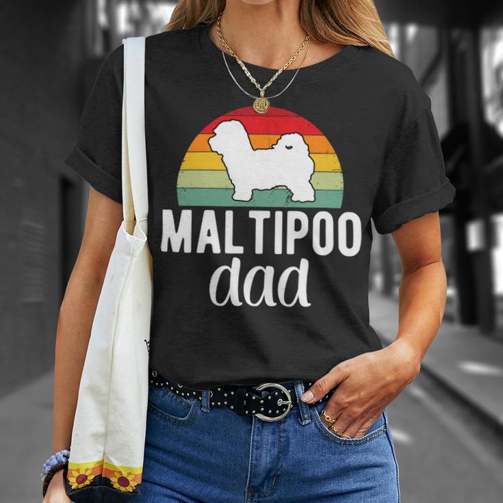 Dog Maltipoo Dad Quote Father Daddy Funny Maltipoo Dog Owner Unisex T-Shirt Gifts for Her